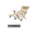 Camping Lounge Chair, Portable Reclining Camping Chair, Folding Camping Chair Mesh Recliner-Color 5-khaki