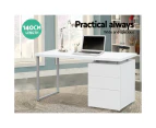 Office Furniture Metal Desk with 3 Drawers - White