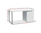 Office Furniture Metal Desk with 3 Drawers - White