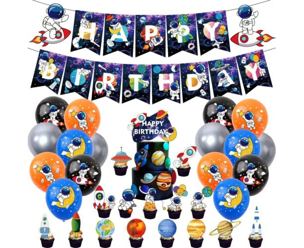 Space Astronaut Rocket Party Set Party Supplies Kids Birthday Decoration