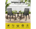 Outdoor Furniture 3PC Table and chairs Stackable Bistro Set Patio Coffee