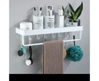 Bathroom Shelf Wall Shelves  Black Bathroom Tissue Rack Corner Shelf Wall Mounted Black Aluminum Alloy Kitchen Storage Holder—40cm towel rail hook