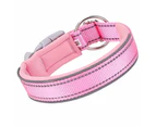 Reflective Heavy Duty Dog Collar - Pink