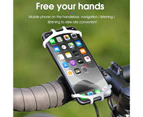 Bike Handlebar Bracket Universal Multifunction Silicone Stable Bicycle Mobile Phone Holder for Navigation - Grey