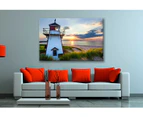 Sunset At Covehead Harbour Lighthouse  Print 100% Australian Made (Streched Canvas)
