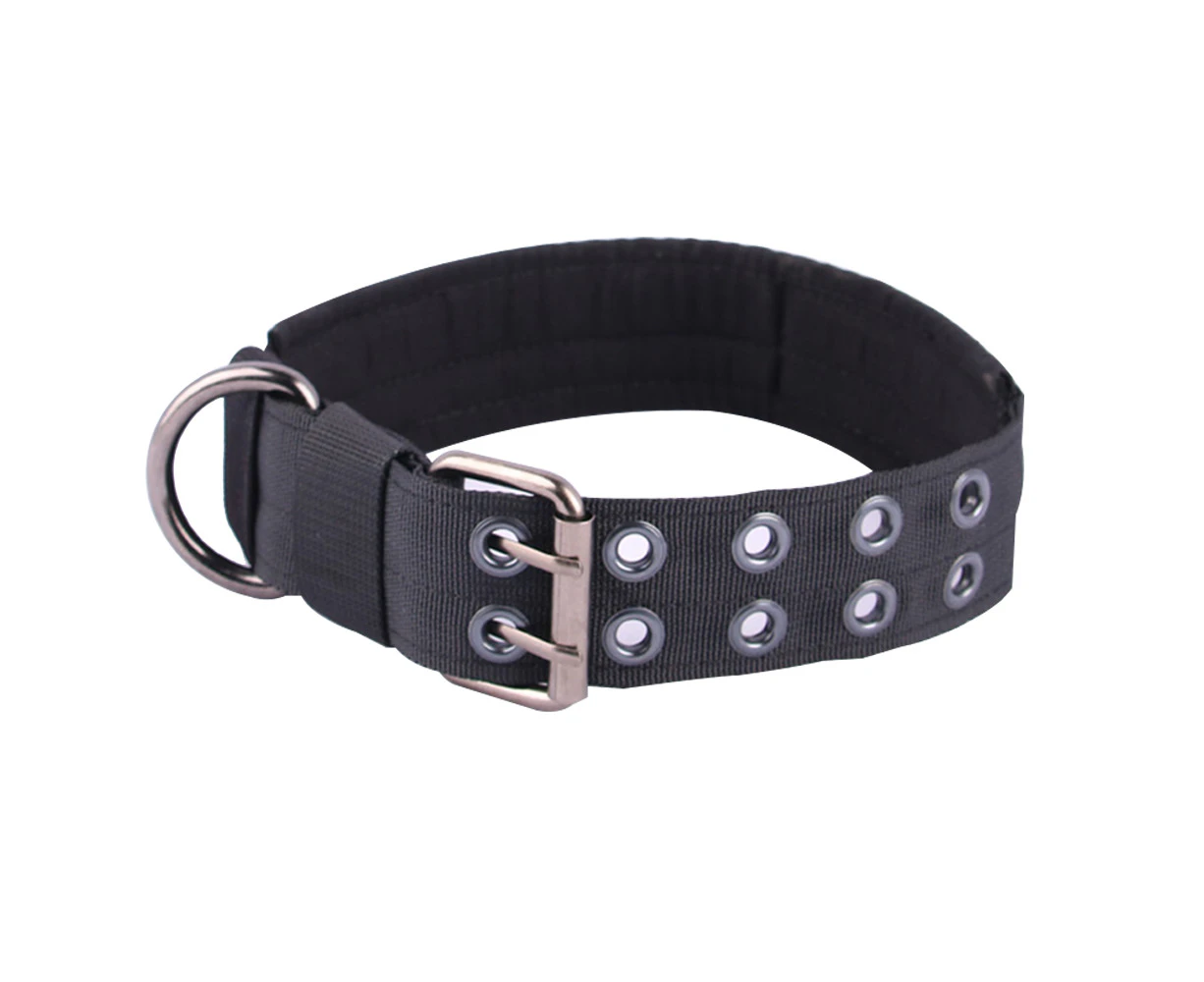 Dog Collar for Large Dogs  Wide Tactical Collars with Handle for Extra Large Breed Dogs , Thick Puppy Collar Nylon Pet Collar *Black*M**