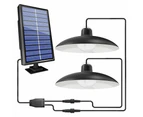 Solar Power Light Outdoor Hanging Pendant Garden Yard Tent Lamp Remote Control-Dual-Head Light