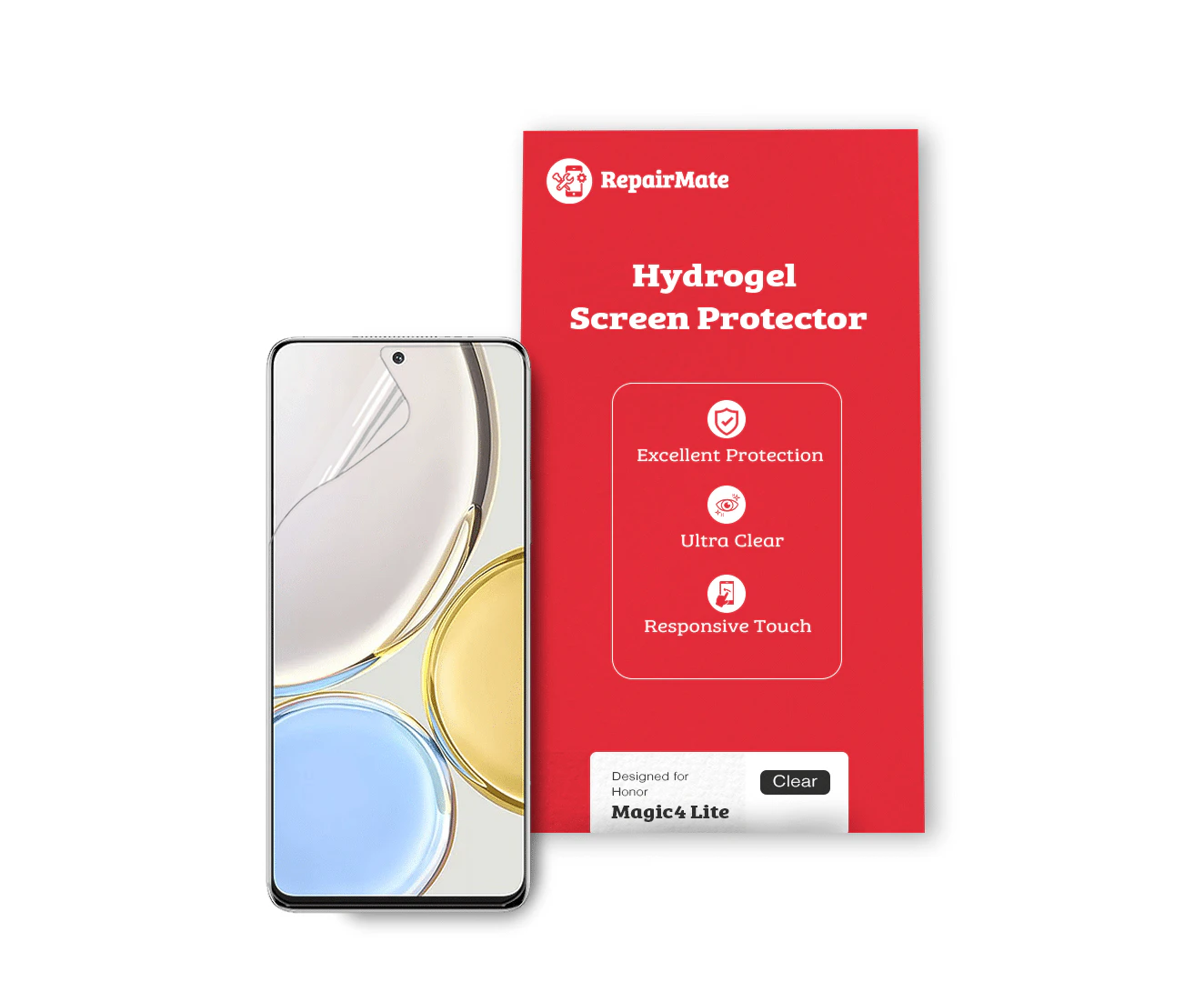 Honor Magic 4 Lite Compatible Hydrogel Screen Protector Full Cover [2 Pack] - [ 2 X Front + 2 X Back ] Protector