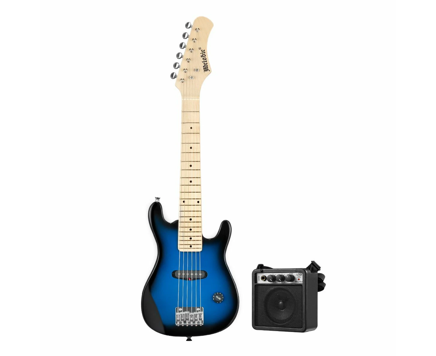 Melodic 30 Inch Children Kids Electric Musical Instrument Guitar w/ 5W Amp Picks Gig Bag Blue