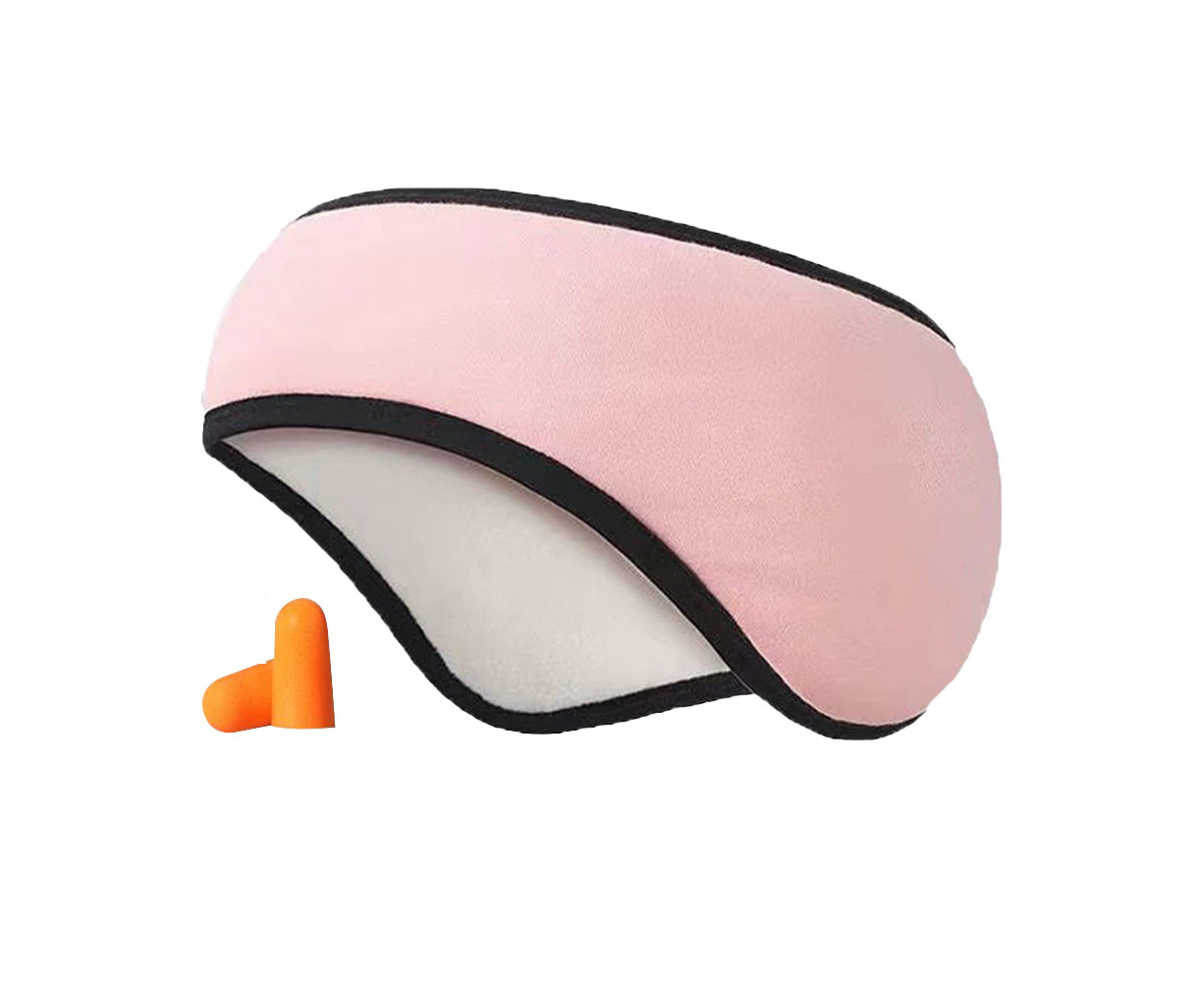 Eye Mask Blackout Ear Muffs For Sleeping Relaxing Noise Cancellation-Pink