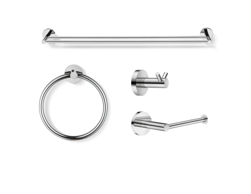 4-piece Bathroom Hardware Set Robe Hook Hand Towel holder hanger Toilet Paper Roll holder Chrome