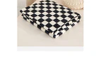 Lambswool Lounge Blanket Plaid Plush Blanket, Flannel Warm Cozy Blanket, Soft Thickened Warm Plush Blanket for Beds, Sofa-Black and white grid