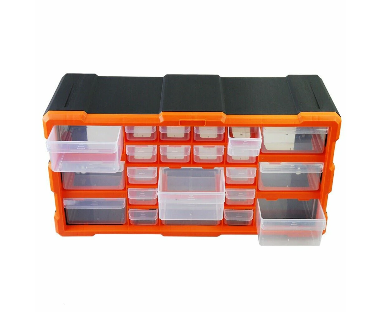 22 Drawer Storage Cabinet Tool Box Bin Chest Case Plastic Organiser With Divider