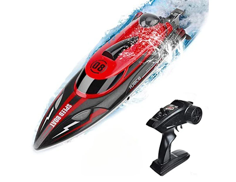 2.4Ghz RC High-Speed Boat for Adults and Kids for Lakes and Pools - USB Rechargeable - Red