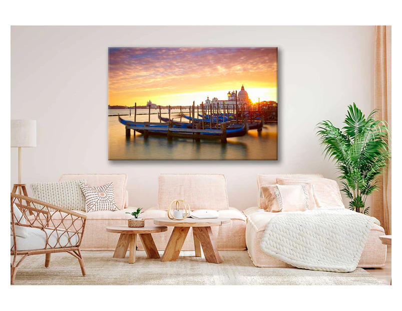 Sunset Over The Grand Canal In Italy  Print 100% Australian Made (Streched Canvas)