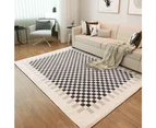 Ultra soft interior modern shag carpet fluffy non-slip shag carpet dining room living room carpet French checkerboard -2 0.5*0.8