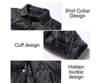 Dadawen Childrens Winter Coats Shirt Collar Lightweight Puffer Jacket-Black