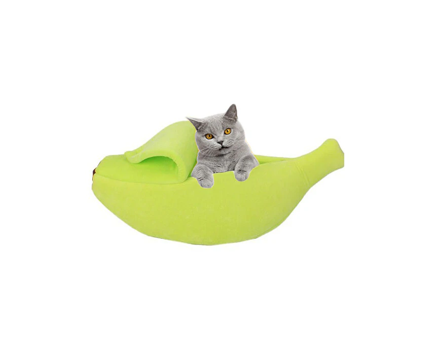 Hollypet Cute Banana Cat Bed House Soft Pet Supplies-Green