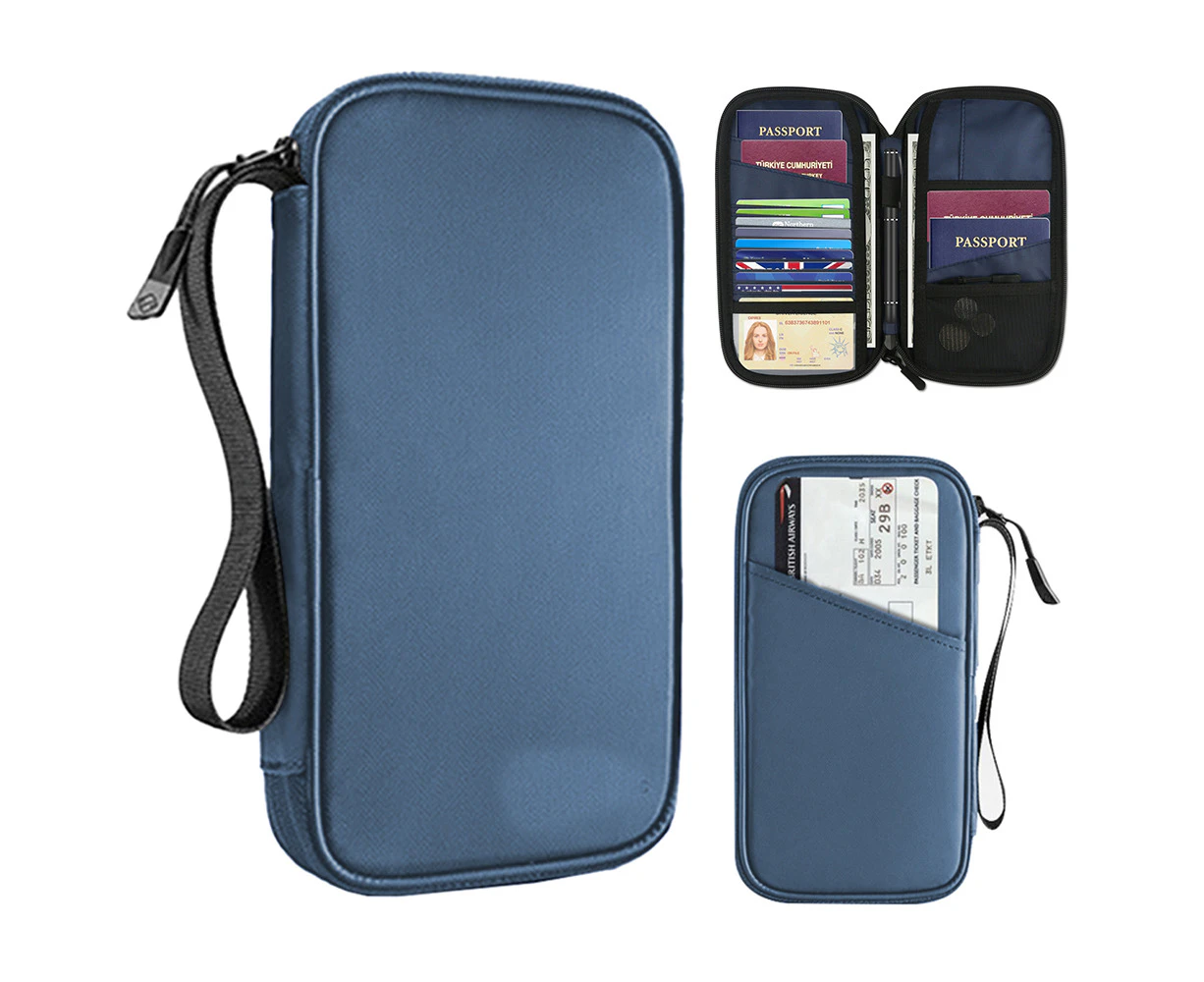 RFID Travel Passport Holder for Family-Blue