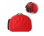 Hollypet Pet Travel Carrier Collapsible Portable EVA Cat Bag with Mesh Windows-Red