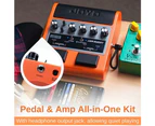 JOYO JAM BUDDY Portable Guitar Practice Amplifier and Pedal All-in-One with Bluetooth, Effect and Footswitch, Orange