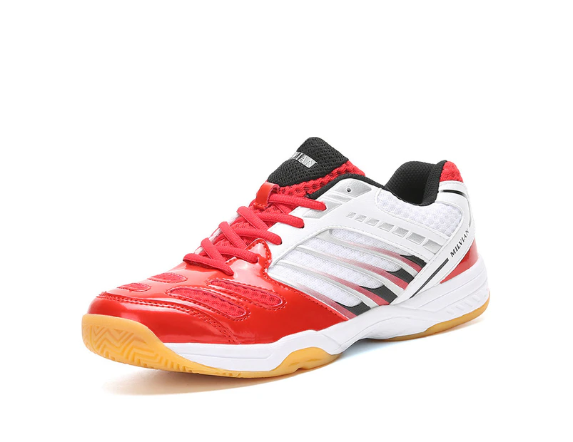 New Composite Rubber + Sole Men'S And Women'S Models Of Men And Women'S Universal Badminton And Tennis Shoes Sports Shoes Red