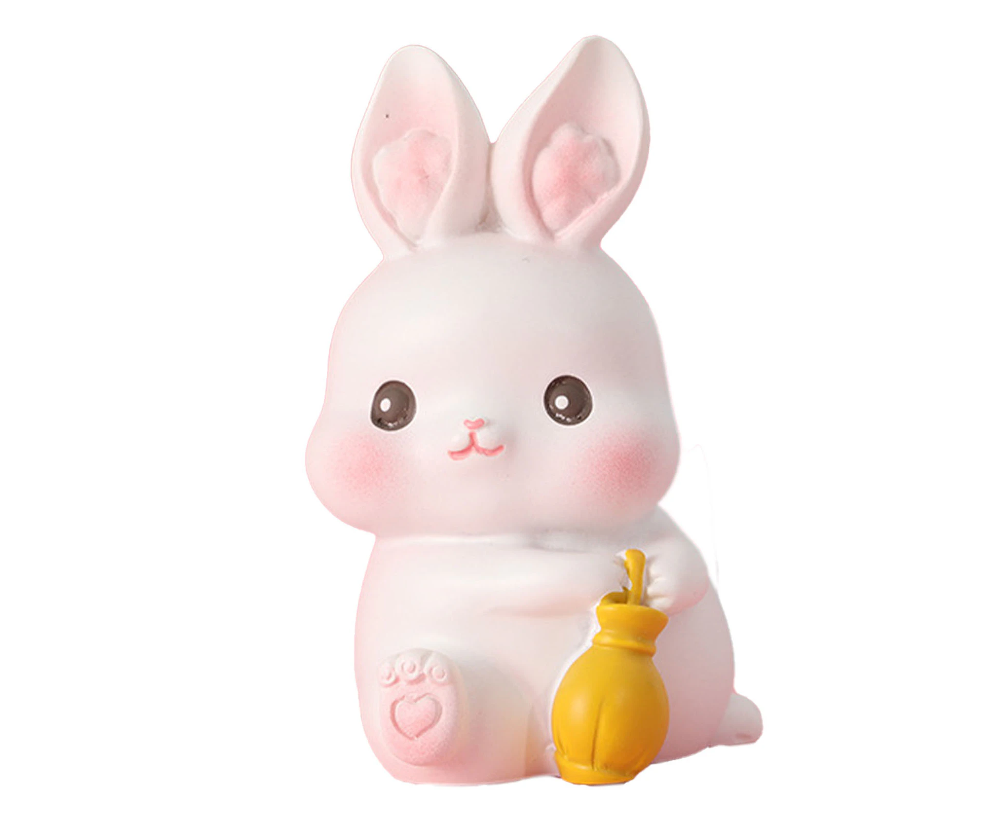 Rabbit Ornament Pet Animal Figurine Resin Home Decoration Present for Bedroom Vehicle Umbrella