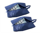 2Pcs Travel Shoe Storage Bag Waterproof Shoes Organizer Holder Blue