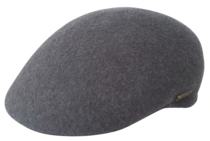 JACARU 100% Wool Felt Ivy Hat Australian Waterproof Drivers Flat 1850 Warm Aston - Charcoal