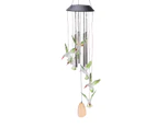Solar Wind Chime Lawn Hanging Home Garden Decor LED Color Changing Birthday Gift-Hummingbird+Aluminum Tube
