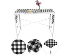 Black & White Grid Cotton Linen Tablecloth Table Cover Clean Mat Pad  With Tassel (12'' X 55'')