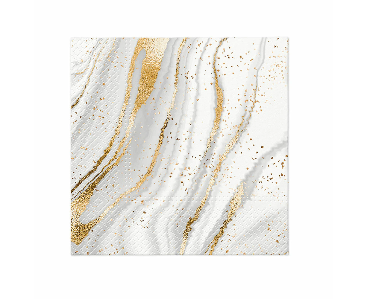 Paw 3-Ply Lunch Napkin 33cm - Golden Marble