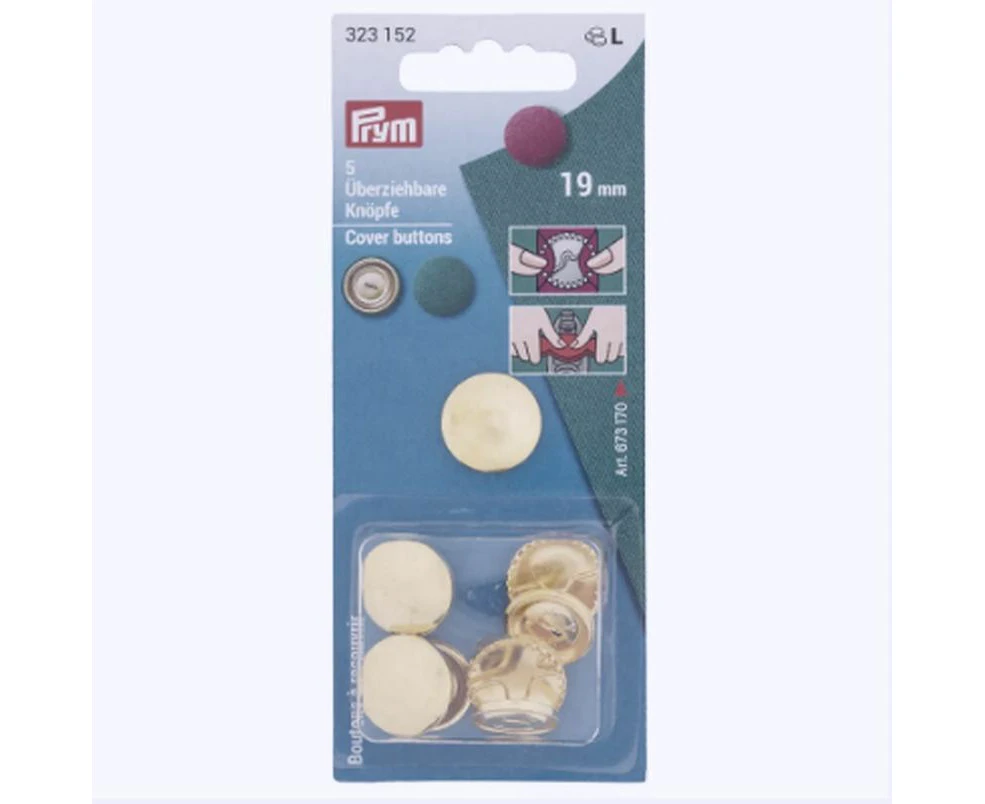 Self Cover Buttons, 19mm, Silver-Coloured by Prym - Silver