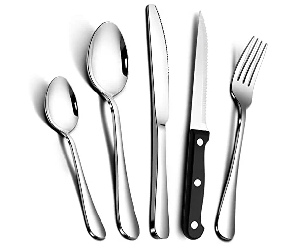 30-Piece Stainless-Steel Cutlery Set Service for 6, Flatware Set Tableware Dinnerware Knife Fork Spoon