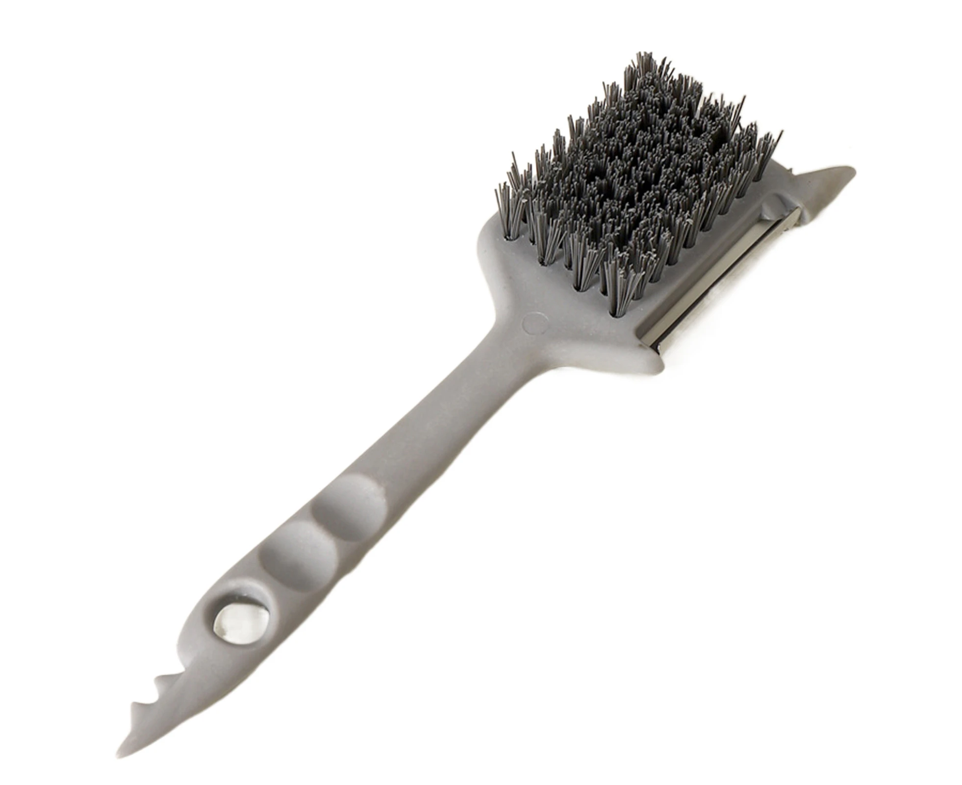 Minbaeg Vegetable Brush Soft Bristles Multifunctional Comfortable Grip Labor-saving 5 in 1 Fruit And Vegetable Brush Kitchen Gadgets-Grey