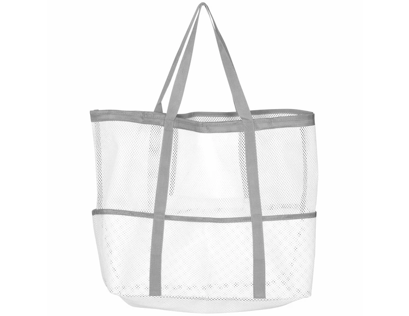 Mesh Beach Bag Swim Beach Bag Large Beach Bag Women Beach Tote Bag with Zipper Pocket