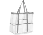 Mesh Beach Bag Swim Beach Bag Large Beach Bag Women Beach Tote Bag with Zipper Pocket