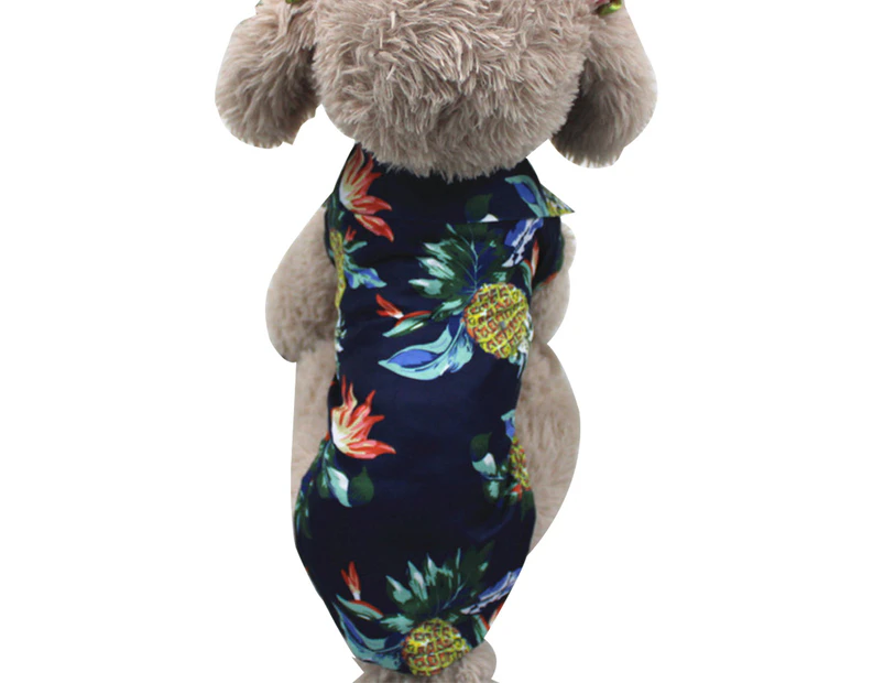Summer Thin Dog Clothes Pineapple Pet Short Sleeve Shirt Beach Hawaiian Pet Shirt- xl