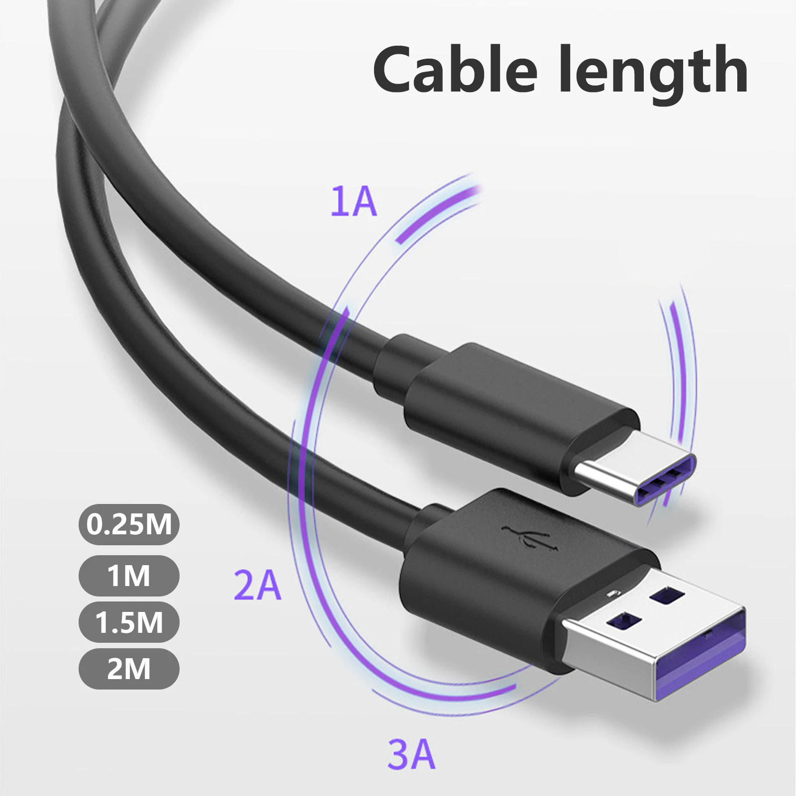 Fast Charging USB to C-Type Cable Nylon Quick Charge for   1.2m