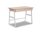 Office Furniture Metal Desk with Drawer - White with Oak Top