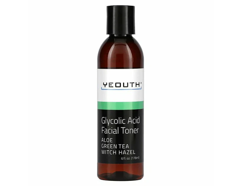 Glycolic Acid Facial Toner, Aloe Green Tea Witch Hazel, 6 fl oz (178 ml)