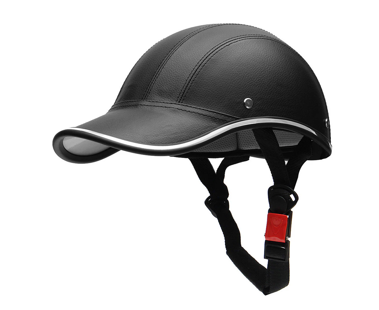 Baseball Cap Style Motorcycle Half Helmet Safety Hard Hat Half Face Helmet - Black