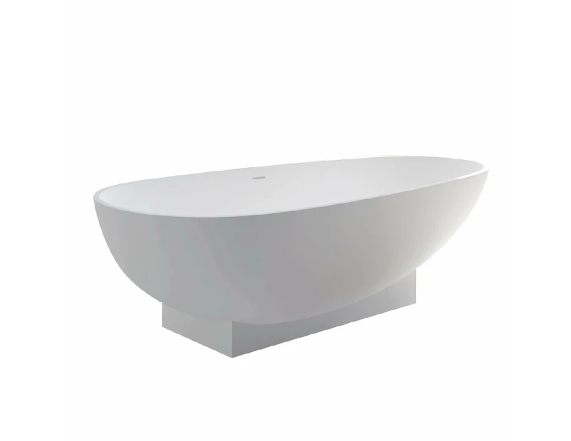 Fienza Lagoona Cast Stone Solid Surface Bath 1810mm With Overflow Matte White ST04