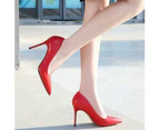 High Heels for Women Closed Toe Stiletto Heel Pumps Shoes-Emerald green