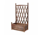 Wood Planter Garden Raised Box w/ High Trellis fr Vine Climbing Vegetable Growth