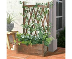 Wood Planter Garden Raised Box w/ High Trellis fr Vine Climbing Vegetable Growth