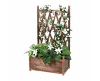 Wood Planter Garden Raised Box w/ High Trellis fr Vine Climbing Vegetable Growth