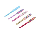 5Pcs Crochet Hooks Ergonomic Design Floral Print Convenient Practical Comfortable Hand Feel Knitting Supplies