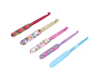 5Pcs Crochet Hooks Ergonomic Design Floral Print Convenient Practical Comfortable Hand Feel Knitting Supplies