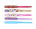 5Pcs Crochet Hooks Ergonomic Design Floral Print Convenient Practical Comfortable Hand Feel Knitting Supplies